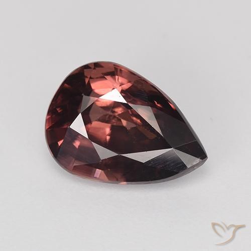 2.98 ct Red Zircon, 9.9 x 7.1 mm Pear Cut From Tanzania, Photo A