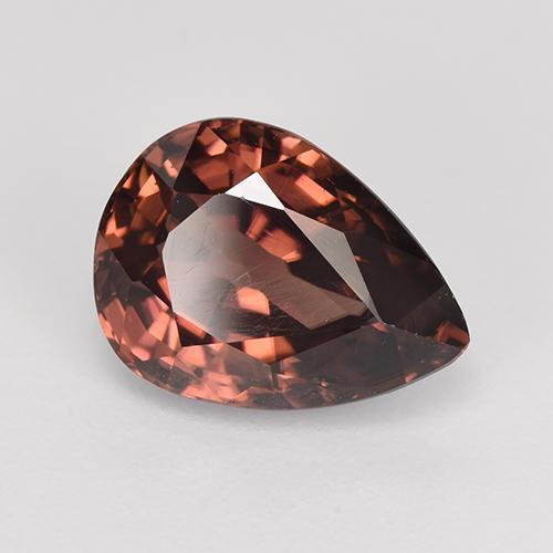 4.62 ct Red Zircon Stone, Natural Zircon in Pear Facet Shape for Sale