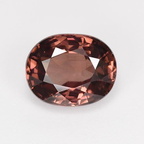 Dark Red Zircon Gem - 3.1ct Oval Facet (ID: 526531)