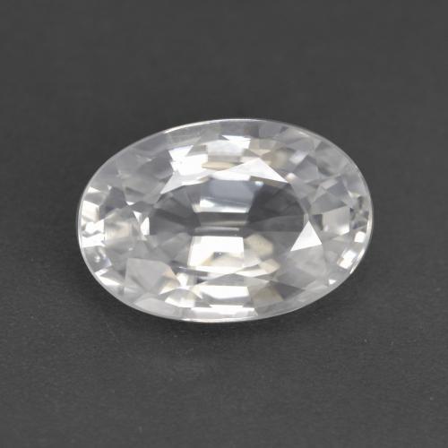 Warm White Zircon Gem - 3.4ct Oval Facet (ID: 534004)