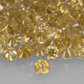 0.05 ct Golden Zircon Stone, Natural Zircon in Diamond-Cut Shape for Sale