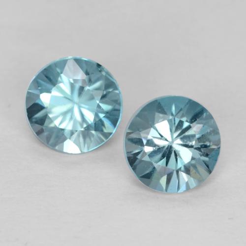 0.96 ctw Turquoise Zircon Gemstones, Zircon Gems in Diamond-Cut Shape for Sale.