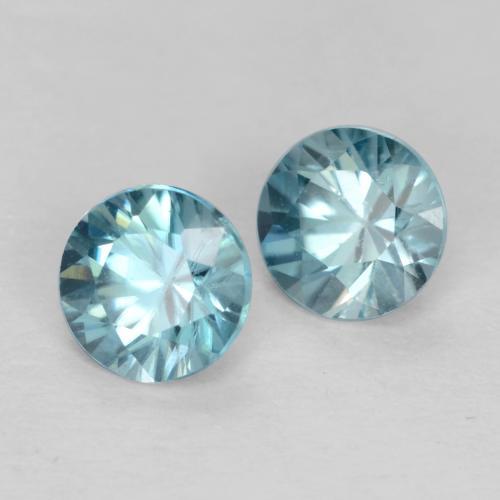 0.96 ctw Turquoise Zircon Stones, Natural Zircon in Diamond-Cut Shape for Sale