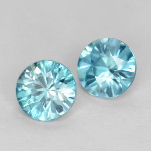 0.97 ctw Blue Zircon Stones, Natural Zircon in Diamond-Cut Shape for Sale