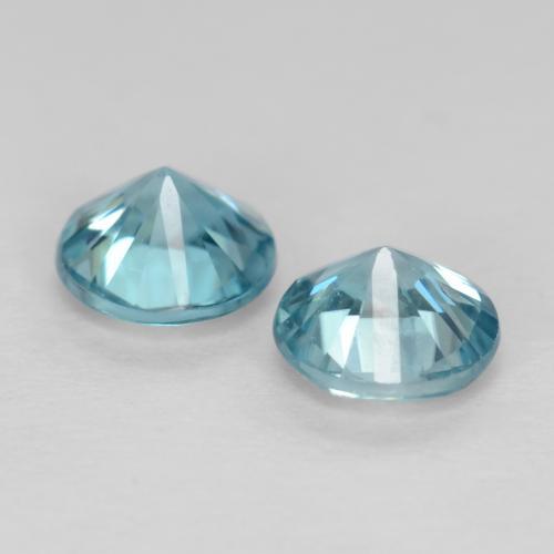 Zircon Gemstones in 4.4 mm Size for Sale, Zircon Stones in Light Sky Blue Color