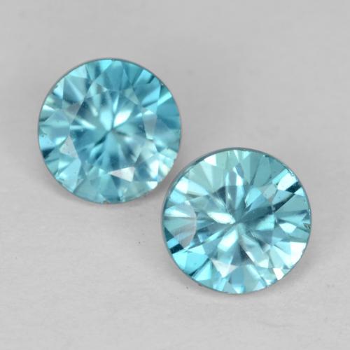 1.04 ctw Blue Zircon Gemstones, Zircon Gems in Diamond-Cut Shape for Sale.
