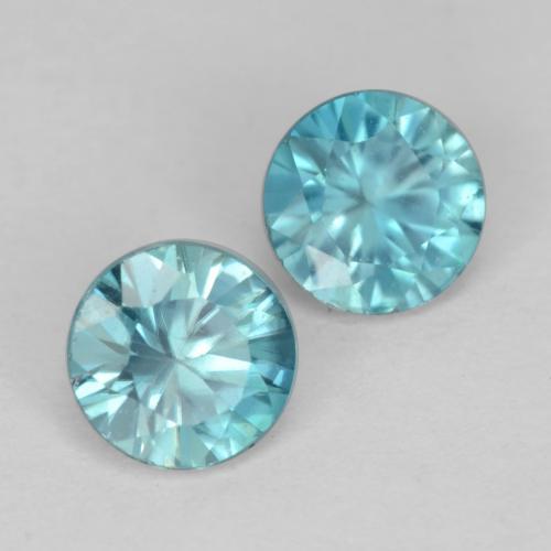 1.04 ctw Blue Zircon Stones, Natural Zircon in Diamond-Cut Shape for Sale