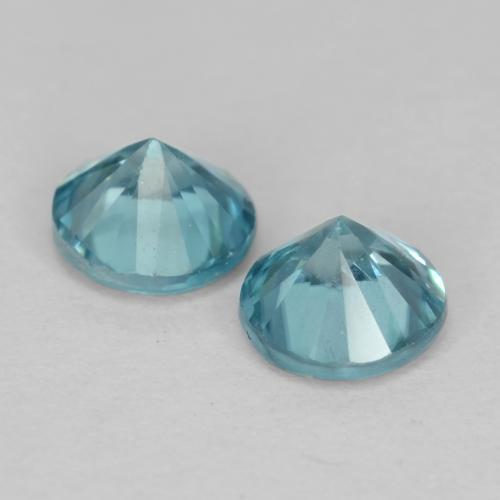 Zircon Gemstones in 4.4 mm Size for Sale, Zircon Stones in Light Sky Blue Color