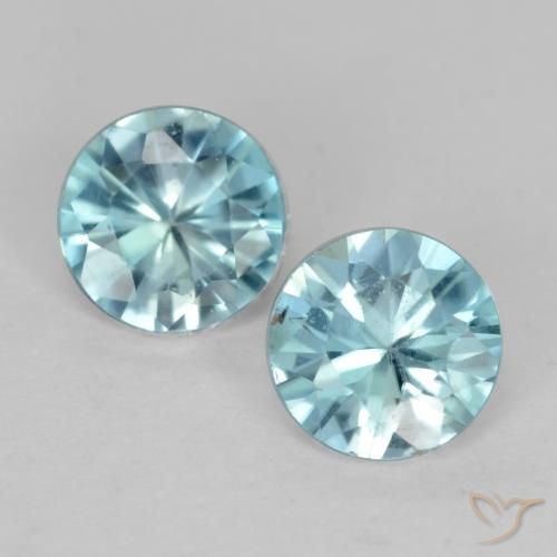 0.88 ct Blue Zircon, 4.4 mm Diamond Cut From Cambodia, Photo A