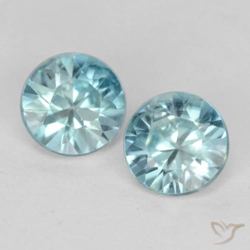 1 ct Blue Zircon, 4.5 mm Diamond Cut From Cambodia, Photo A