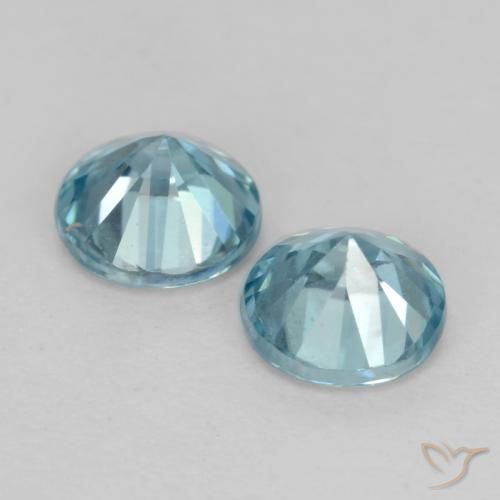 Zircon Gemstones in 4.5 mm (calibrated) Size for Sale, Zircon Stones in Light Blue Color