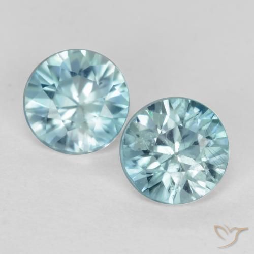 1.02 ct Blue Zircon, 4.5 mm Diamond Cut From Cambodia, Photo A