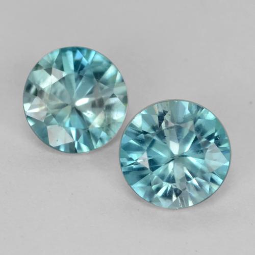 1.00 ctw Turquoise Zircon Gemstones, Zircon Gems in Diamond-Cut Shape for Sale.