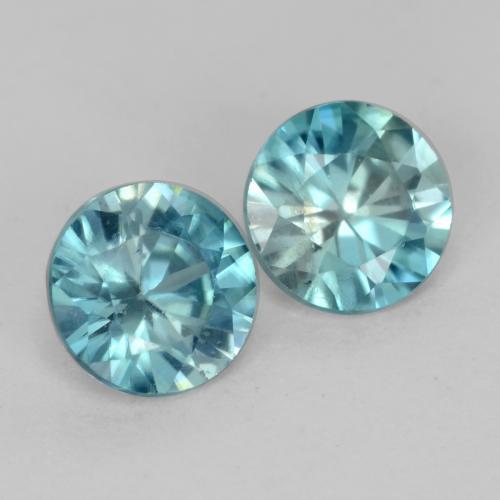 1.00 ctw Turquoise Zircon Stones, Natural Zircon in Diamond-Cut Shape for Sale