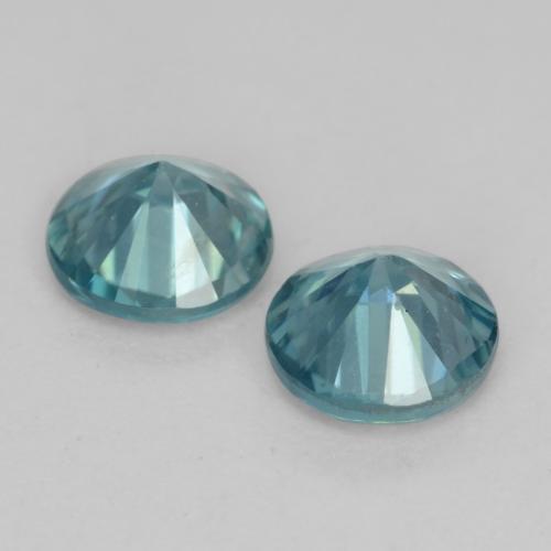 Zircon Gemstones in 4.6 mm Size for Sale, Zircon Stones in Teal Color