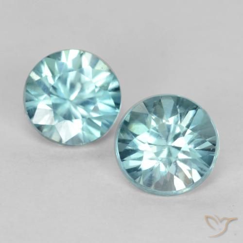 1.01 ct Blue Green Zircon, 4.3 mm Diamond Cut From Cambodia, Photo A