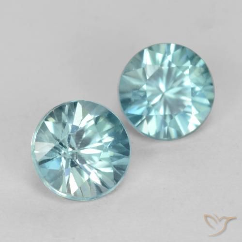 1.01 ctw Turquoise Zircon Stones, Natural Zircon in Diamond-Cut Shape for Sale