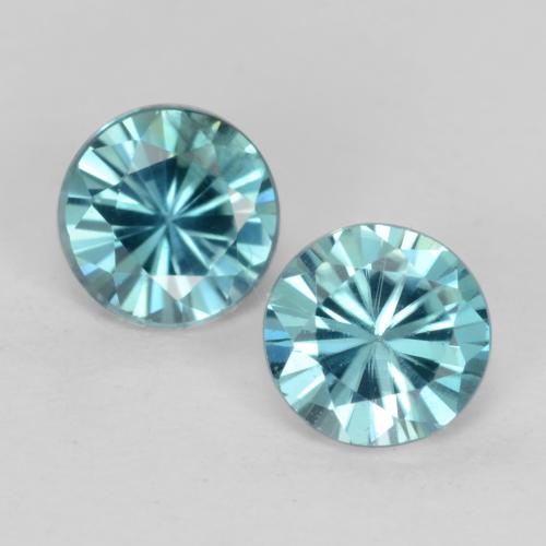 Vert bleu Zircon gemme - 0.5ct Diamant de coupe (ID: 541207)