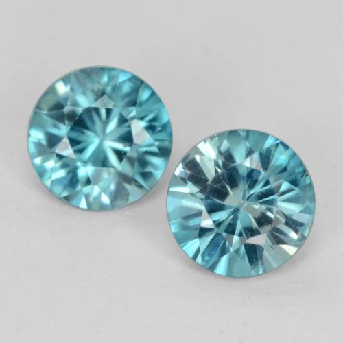 Azul verdoso medio Circón Gema - 0.5ct Corte Diamante (ID: 541211)
