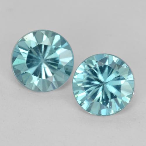 Medium Greenish Blue Zircon Gem - 0.5ct Diamond-Cut (ID: 541217)