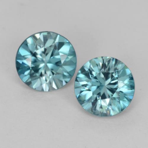 Зелено-голубой Циркон Камень - 0.5ct Бриллиантовая Огранка (ID: 541226)