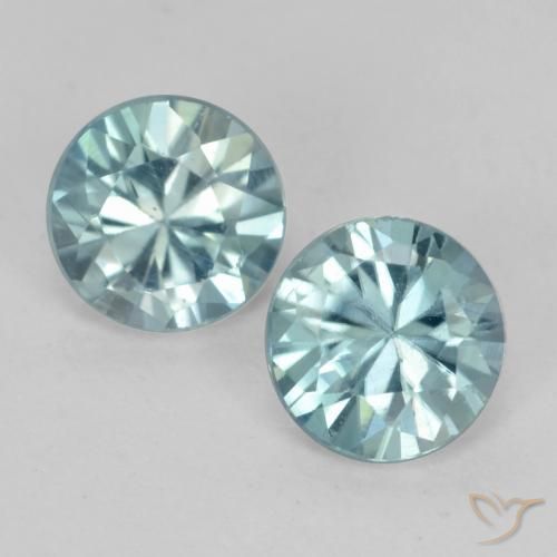 1.11ctw Natural Light Aqua Blue Zircon, Round, VS
