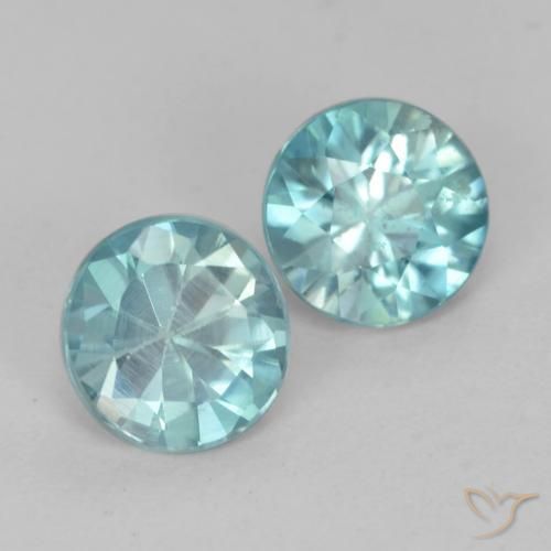 1.05 ctw Blue Zircon Stones, Natural Zircon in Diamond-Cut Shape for Sale