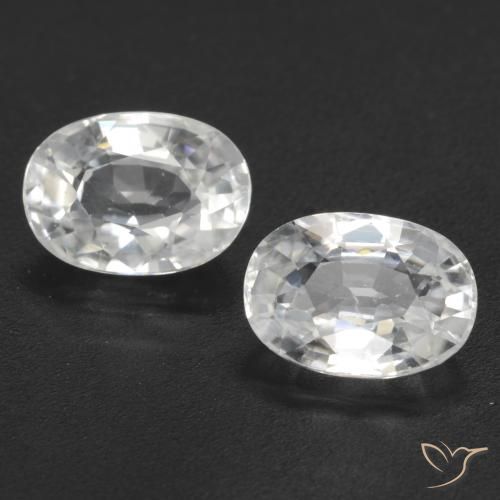 2.8 ct White Zircon, 7.1 x 5.1 mm Oval Cut From Cambodia, Photo A