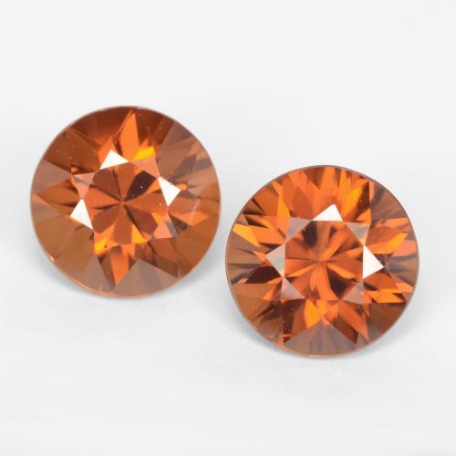 Circón naranja de 3,92 quilates, corte de diamante de 7,1 mm de Camboya, Photo A