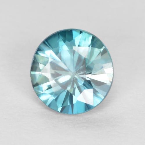 0.53 ct Blue Zircon Stone, Natural Zircon in Diamond-Cut Shape for Sale