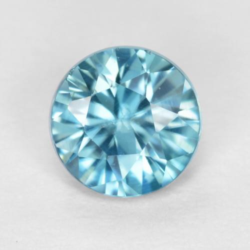 濃いアクアブルー ジルコン 宝石 - 0.5ct ダイヤモンドカット (ID: 557153)