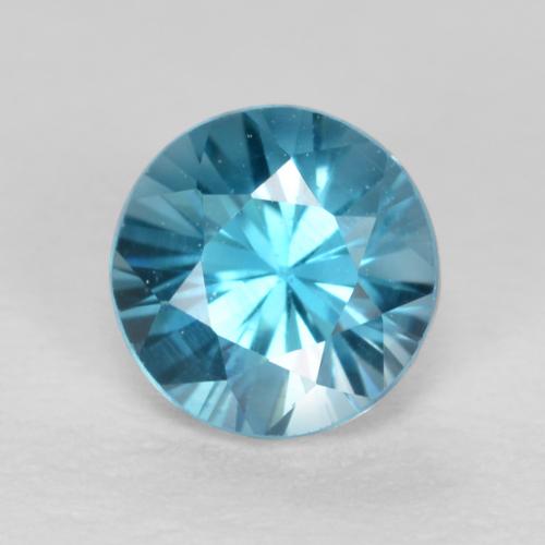 0.57 ct Blue Zircon Gemstone, Zircon Gem in Diamond-Cut Shape for Sale.