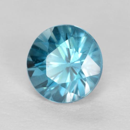 0.57 ct Blue Zircon Stone, Natural Zircon in Diamond-Cut Shape for Sale