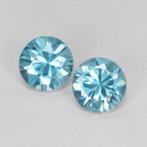 Свисс-Блю Циркон Камень - 0.4ct Бриллиантовая Огранка (ID: 557162)