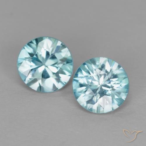 1.09 ct Blue Zircon, 4.7 mm Diamond Cut From Cambodia, Photo A