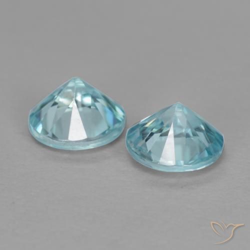 Zircon Gemstones in 4.7 mm Size for Sale, Zircon Stones in Light Blue Color