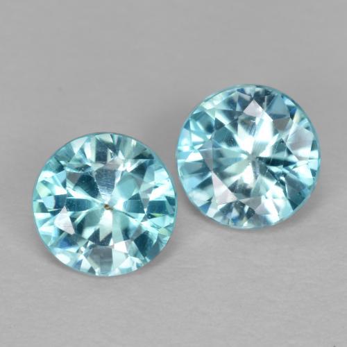 0.98 ctw Blue Zircon Stones, Natural Zircon in Diamond-Cut Shape for Sale