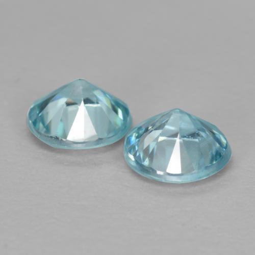Zircon Gemstones in 4.5 mm Size for Sale, Zircon Stones in Light Blue Color