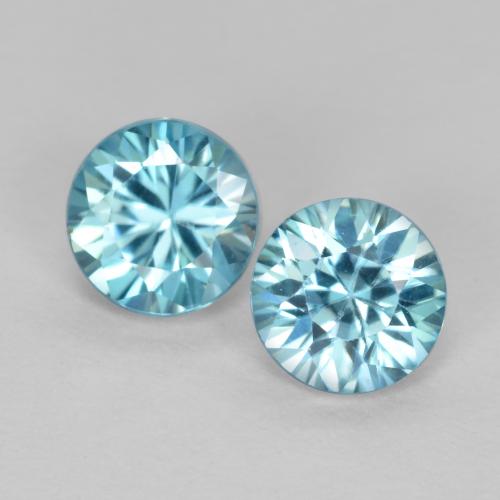 Синий / Голубой Циркон Камень - 0.5ct Бриллиантовая Огранка (ID: 557169)