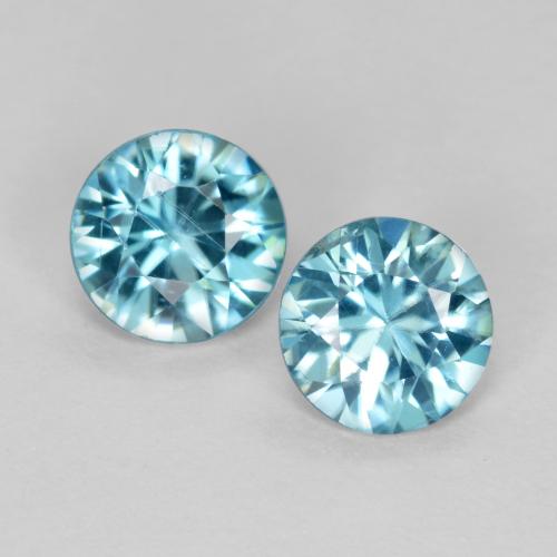Medium Blue Zirkon Edelstein - 0.5ct Diamanten-Schliff (ID: 557170)
