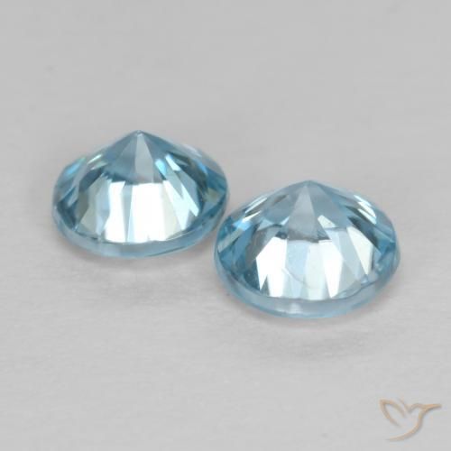 Zircon Gemstones in 4.5 mm (calibrated) Size for Sale, Zircon Stones in Baby Blue Color
