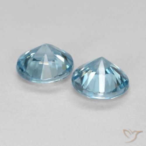 Zircon Gemstones in 4.5 mm (calibrated) Size for Sale, Zircon Stones in Light Blue Color