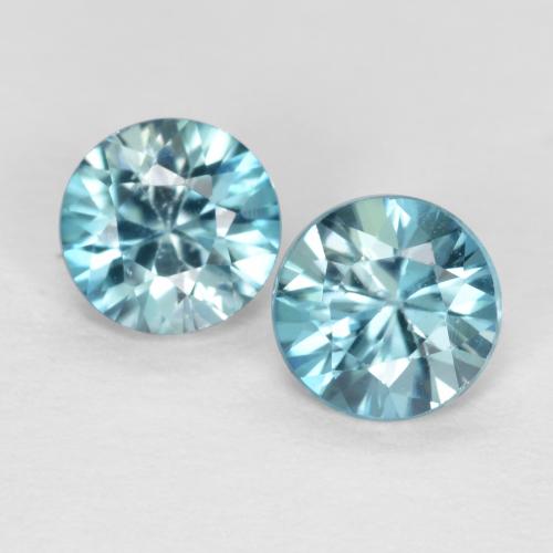 hellblau Zirkon Edelstein - 0.5ct Diamanten-Schliff (ID: 557233)