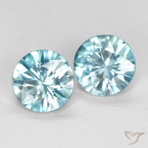 1.05 ctw Blue Zircon Stones, Natural Zircon in Diamond-Cut Shape for Sale