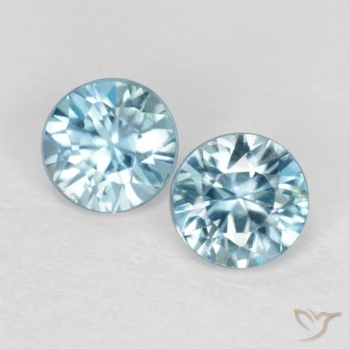 0.69 ct Blue Zircon, 3.9 mm Diamond Cut From Cambodia, Photo A