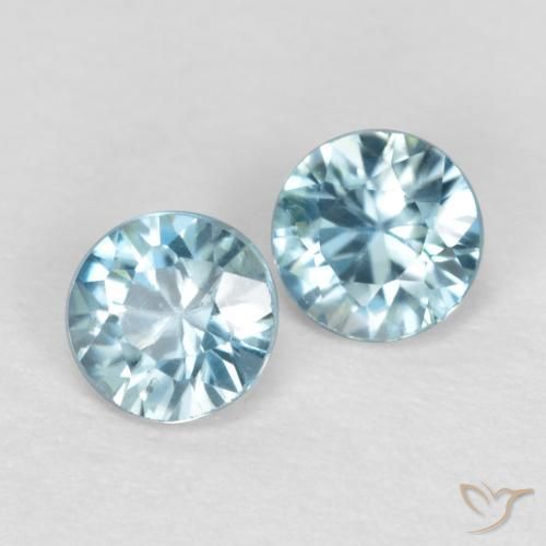 0.69 ctw Blue Zircon Stones, Natural Zircon in Diamond-Cut Shape for Sale