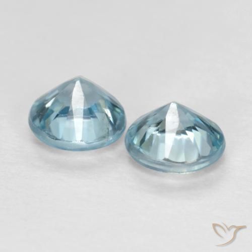 Zircon Gemstones in 4 mm (calibrated) Size for Sale, Zircon Stones in Baby Blue Color