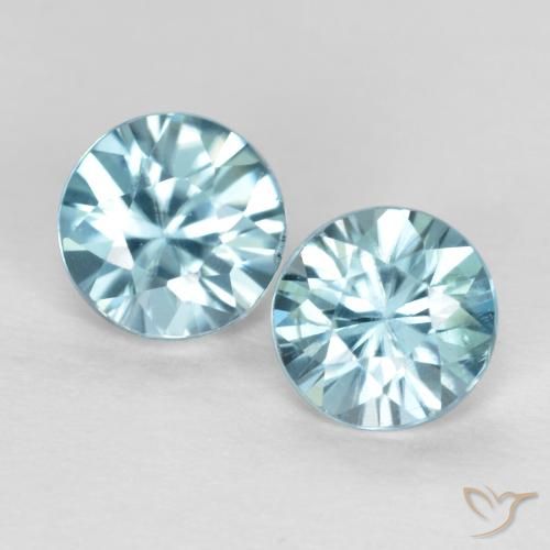 Circón azul de 1,09 quilates, corte de diamante de 4,6 mm de Camboya, Photo A