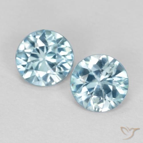 0.91 ct Blue Zircon, 4.5 mm Diamond Cut From Cambodia, Photo A