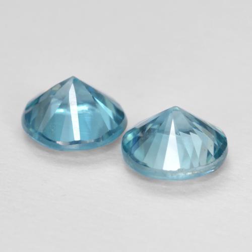 Zircon Gemstones in 4.6 mm Size for Sale, Zircon Stones in Greenish Blue Color